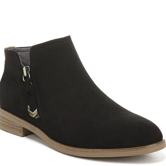 Dr. Scholl's Women's Astir Ankle Bootie Boot black suede Size 6 Goth Rocker - Picture 1 of 6